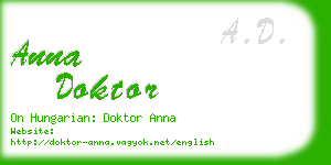 anna doktor business card